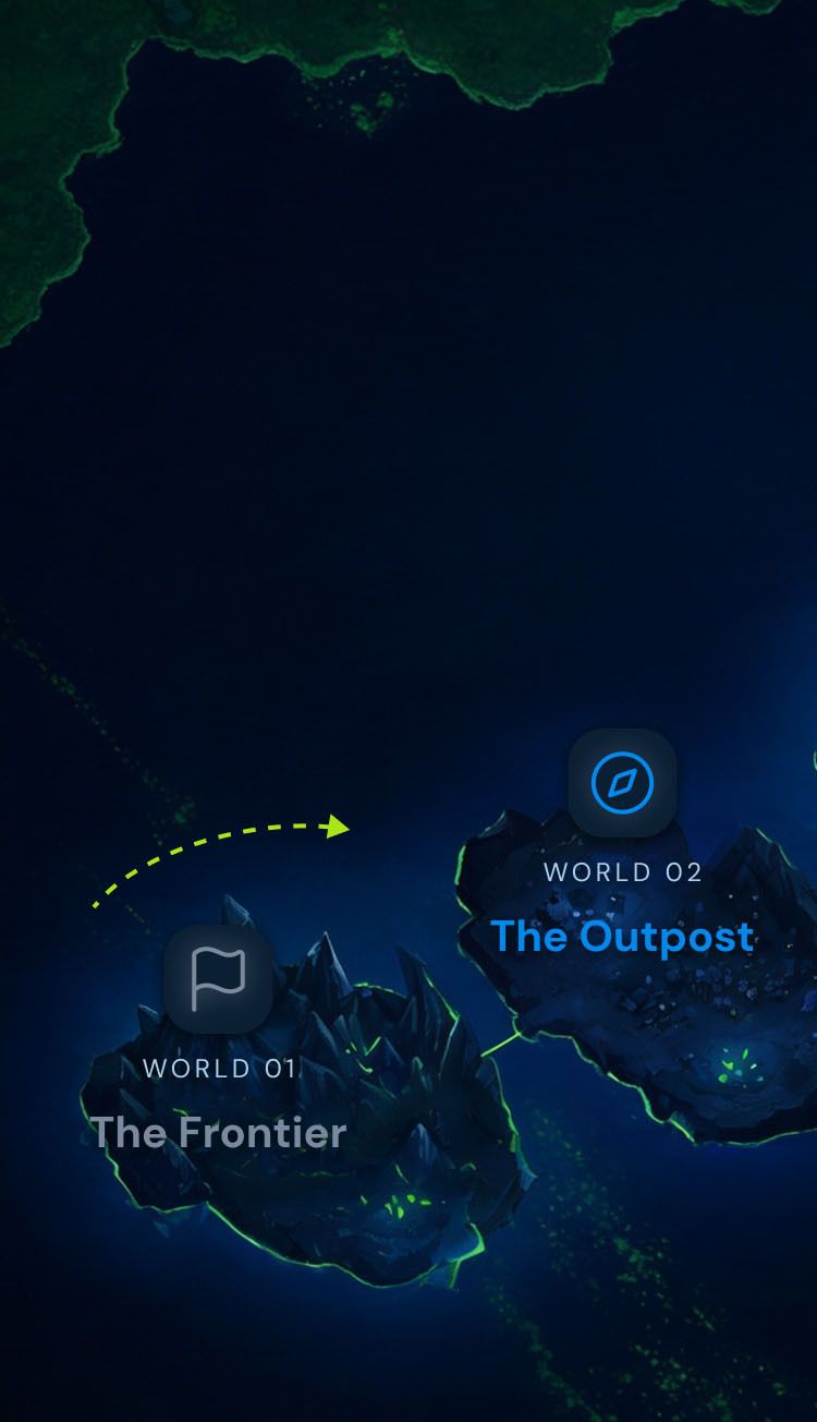 The Frontier island territory on the VIP journey map